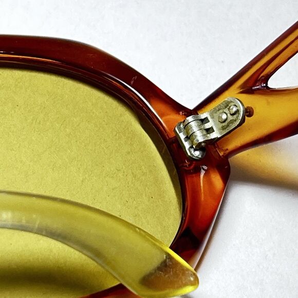 Iconic Vintage 70s Ted Lapidus France Brown & Gold Oversized Women's Sunglasses - Picture 7 of 12